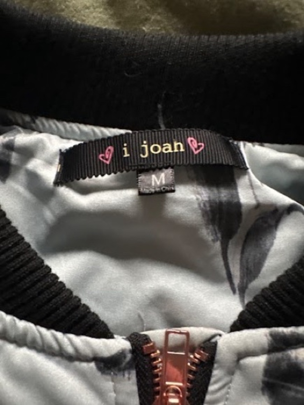 i joan Floral Satin Bomber Jacket in Icy Blue - Medium - Picture 6 of 8